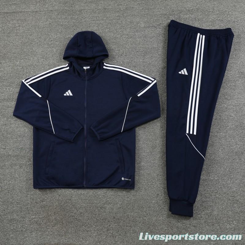 2023 Adidas Navy Hoodie Full Zipper Jacket +Pants