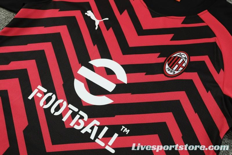 23/24 AC Milan Red Black Short Sleeve Jersey+Shorts