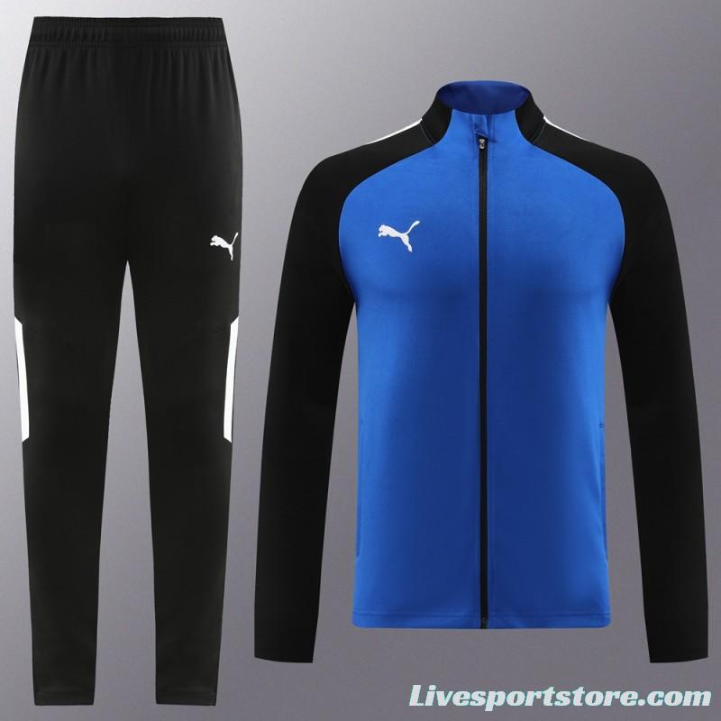 23/24 PUMA Black/Blue Full Zipper Hooide Jacket+Pants