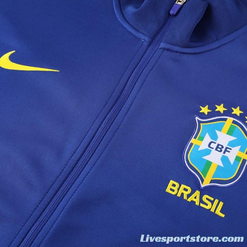 23/24 Brazil Blue Full Zipper Jacket+Pants