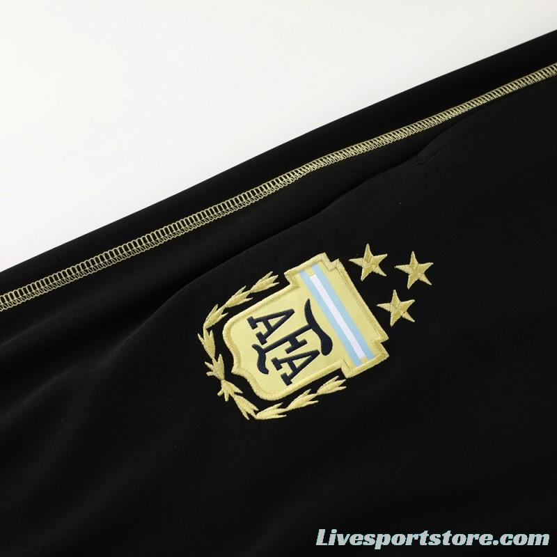 2023 Argentina Black Full Zipper Jacket+Pants