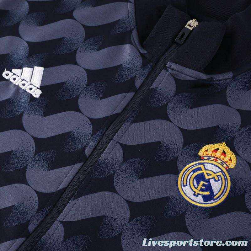 23/24 Real Madrid Black Full Zipper Jacket+Pants