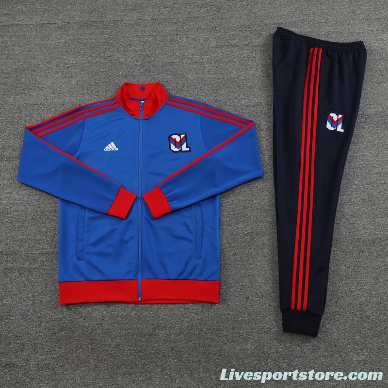 23/24 Olympique Lyonnais Blue Lyon Blue Full Zipper Jacket+Pants