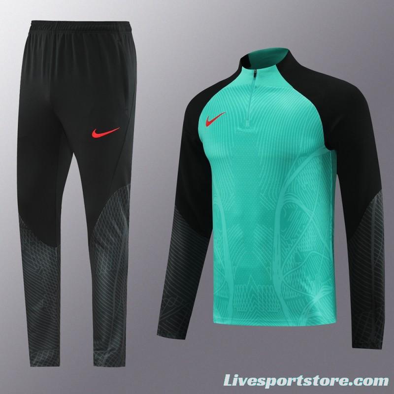 2024 Nike Green/Black Half Zipper Jacket+Pants