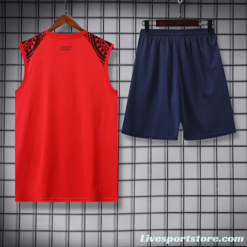 23/24 Napoli Red Vest Jeresy+Shorts