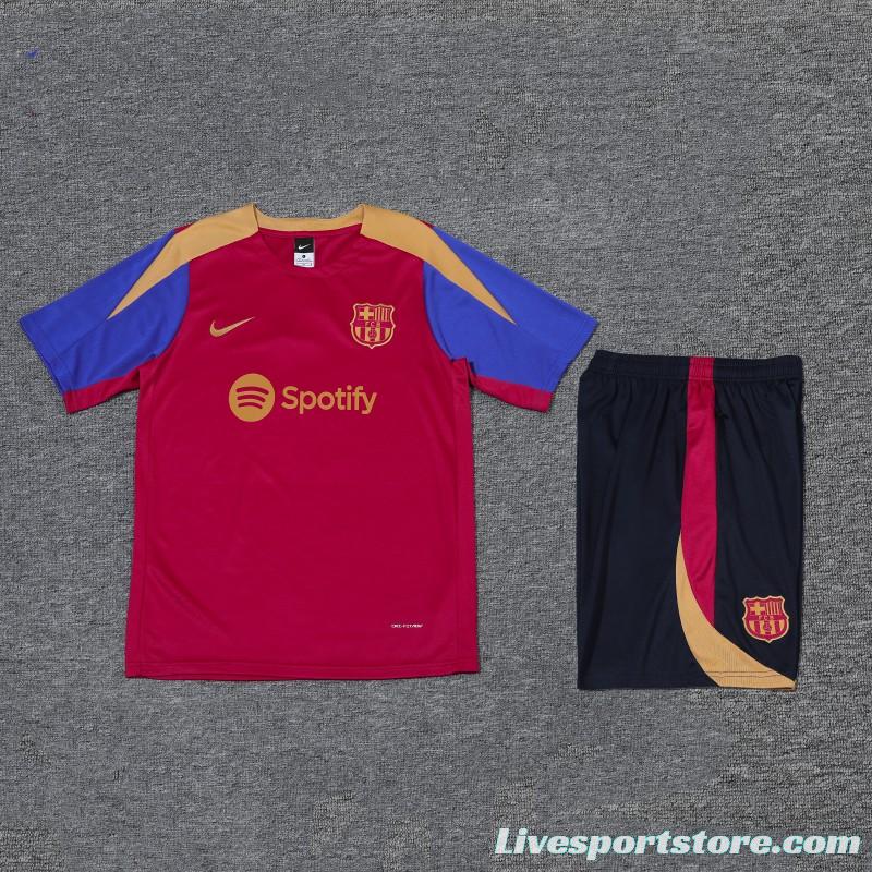 23/24 Barcelona Red/Navy Short Sleeve Jersey+Shorts