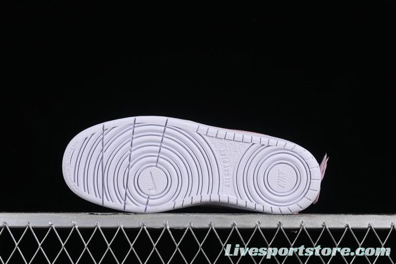 Nike Court Borough Rose Pink Customized  Non-Slip Wear-Resistant Low-Top Sneakers