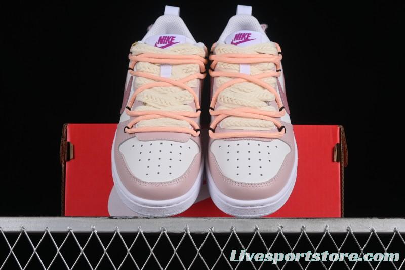 Nike Court Borough Rose Pink Customized  Non-Slip Wear-Resistant Low-Top Sneakers