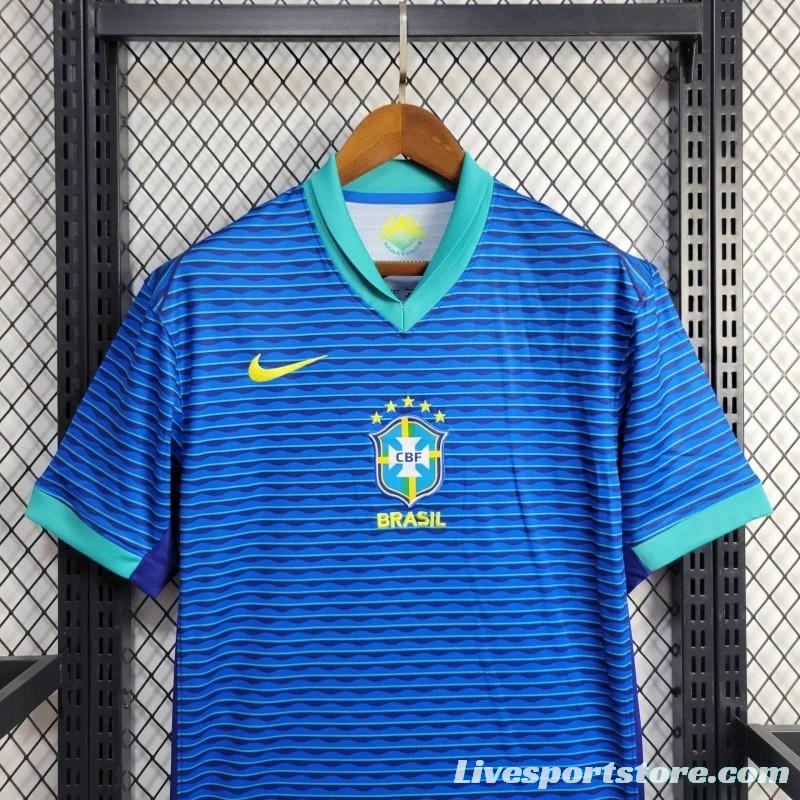 2024 Brazil Away Blue Jersey