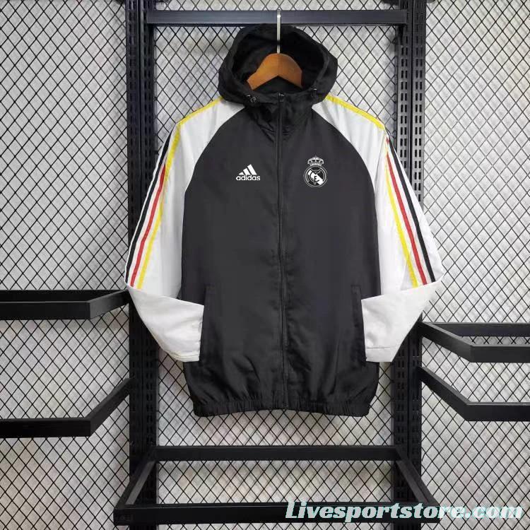 24/25 Real Madrid Black/White Windbreaker