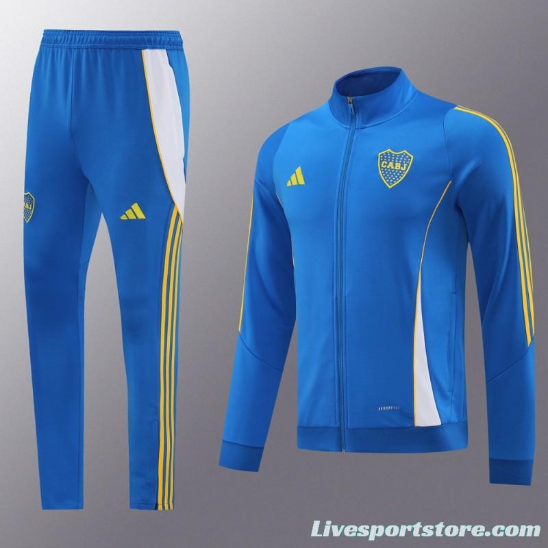 24/25 Boca Juniors Blue Hoodie Full Zipper Jacket +Long Pants