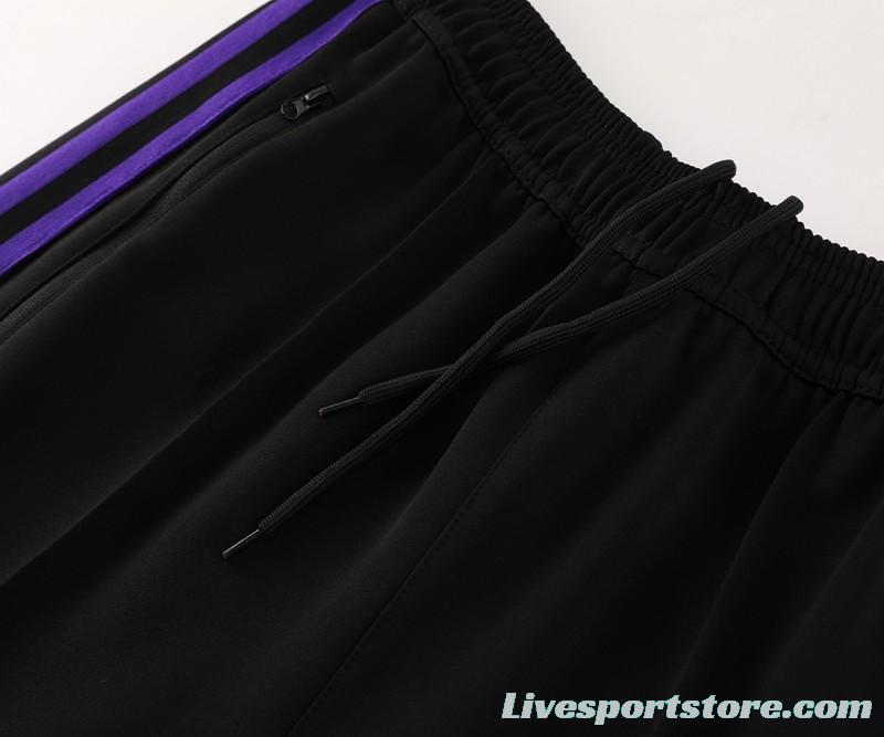 24/25 Adidas Original Black/Purple Full Zipper Jacket +Long Pants