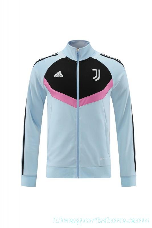 24/25 Juventus Light Blue/Black Full Zipper Jacket +Long Pants