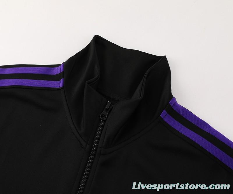 24/25 Adidas Original Black/Purple Full Zipper Jacket +Long Pants