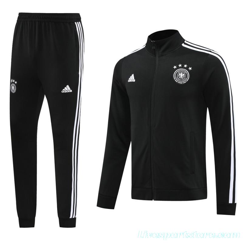 2024 Germany Black Full Zipper Jacket +Long Pants