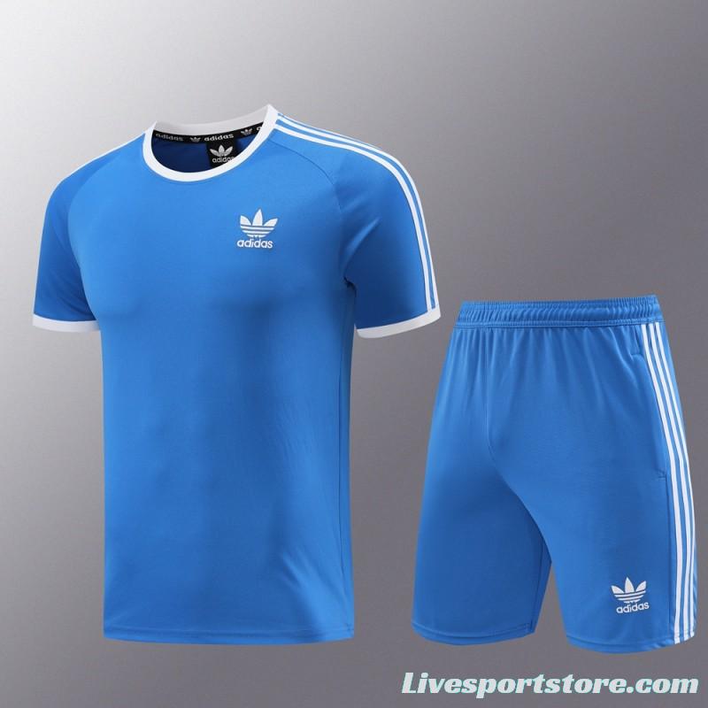 24/25 Adidas Original Blue Short Sleeve Jersey+Shorts