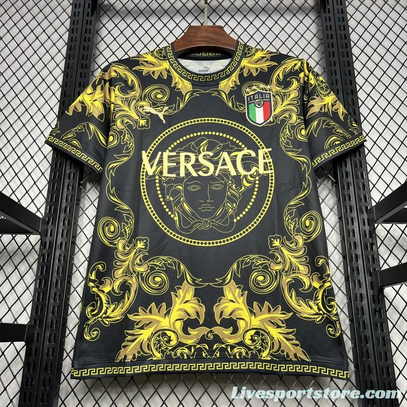 2024 Italy x Versace Gold/Black Special Jersey