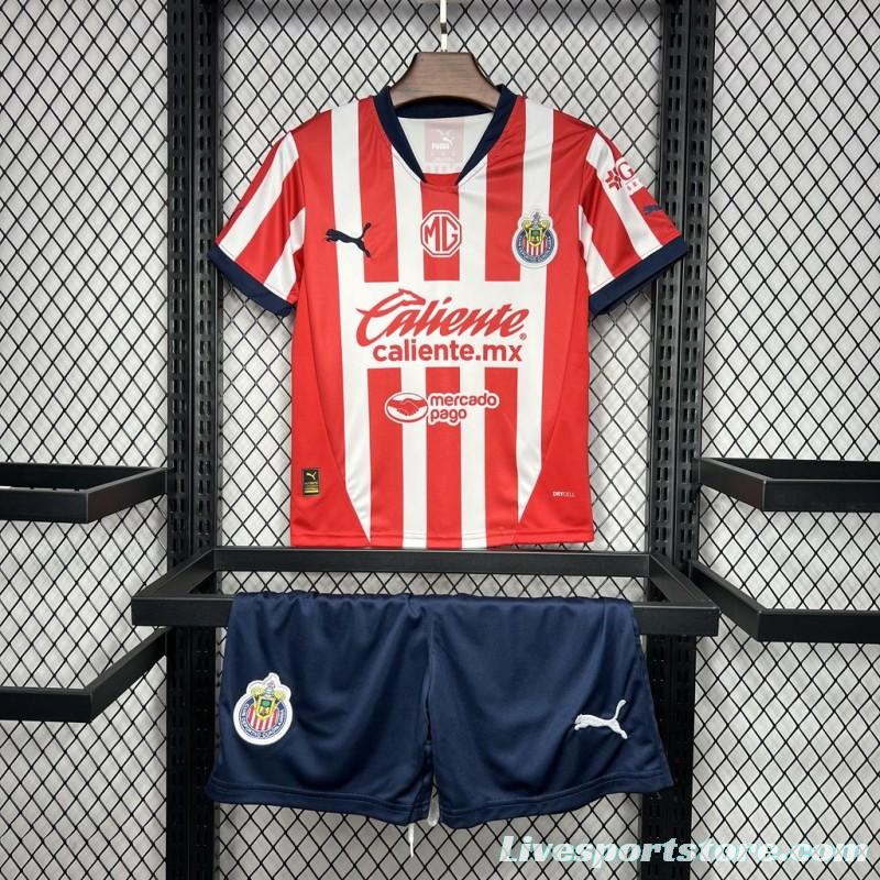 24/25 Kids Chivas Guadalajara Home Jersey