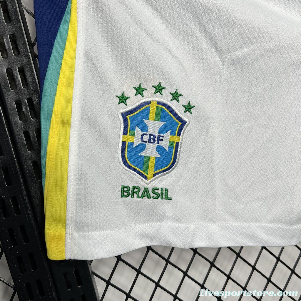 2024 Brazil Away White Shorts