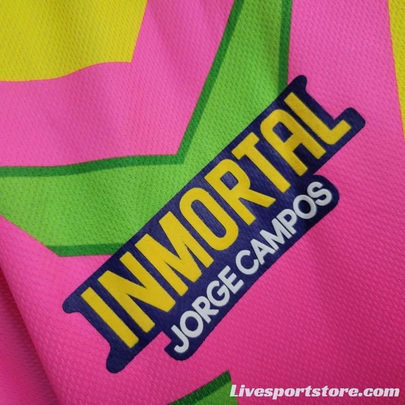 Retro 1998 Mexico Goalkeeper CAMPOS 1 WORLD CUP CAMPOS 1 Home Pink Jersey