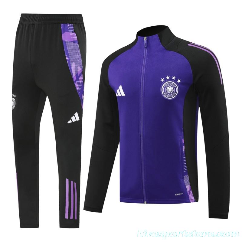 2024 Germany Purple Full Zipper Jacket +Long Pants