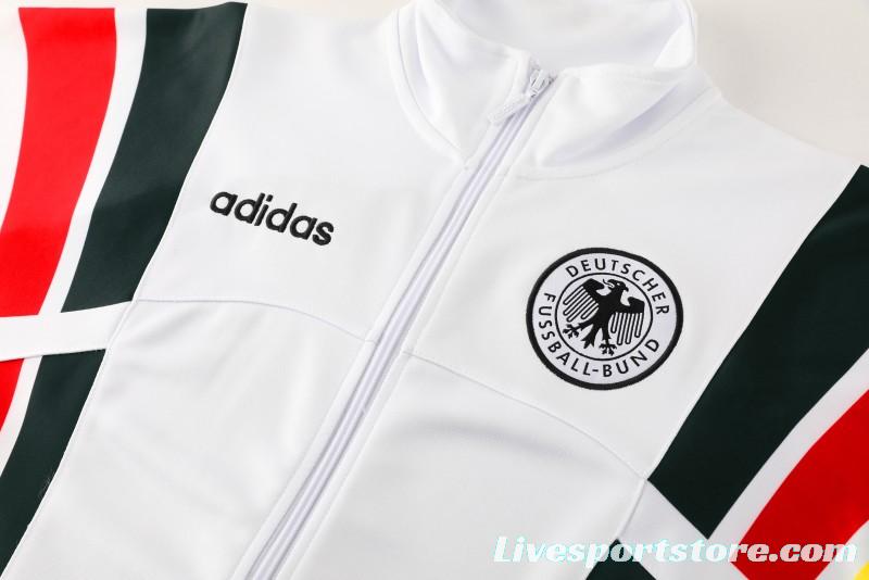 2024 Germany White Full Zipper Jacket +Long Pants