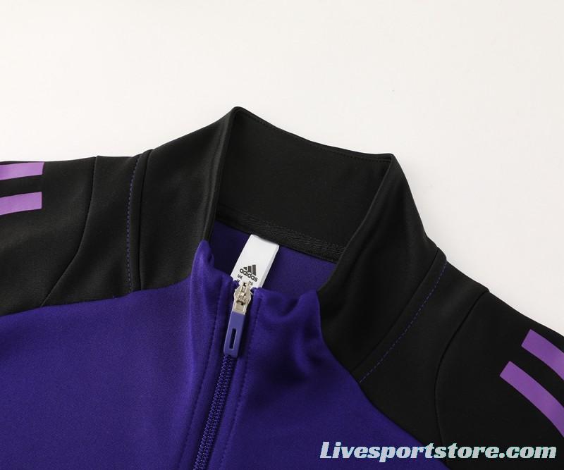 2024 Germany Purple Full Zipper Jacket +Long Pants