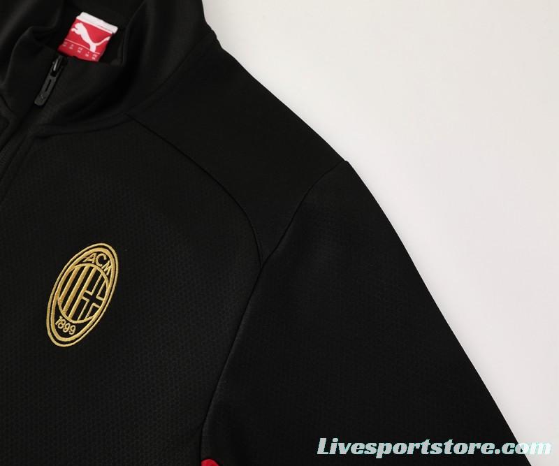 24/25 AC Milan Black/Red Full Zipper Jacket +Long Pants