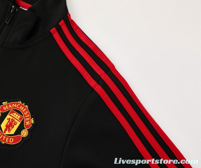 24/25 Manchester United Black Full Zipper Jacket +Long Pants