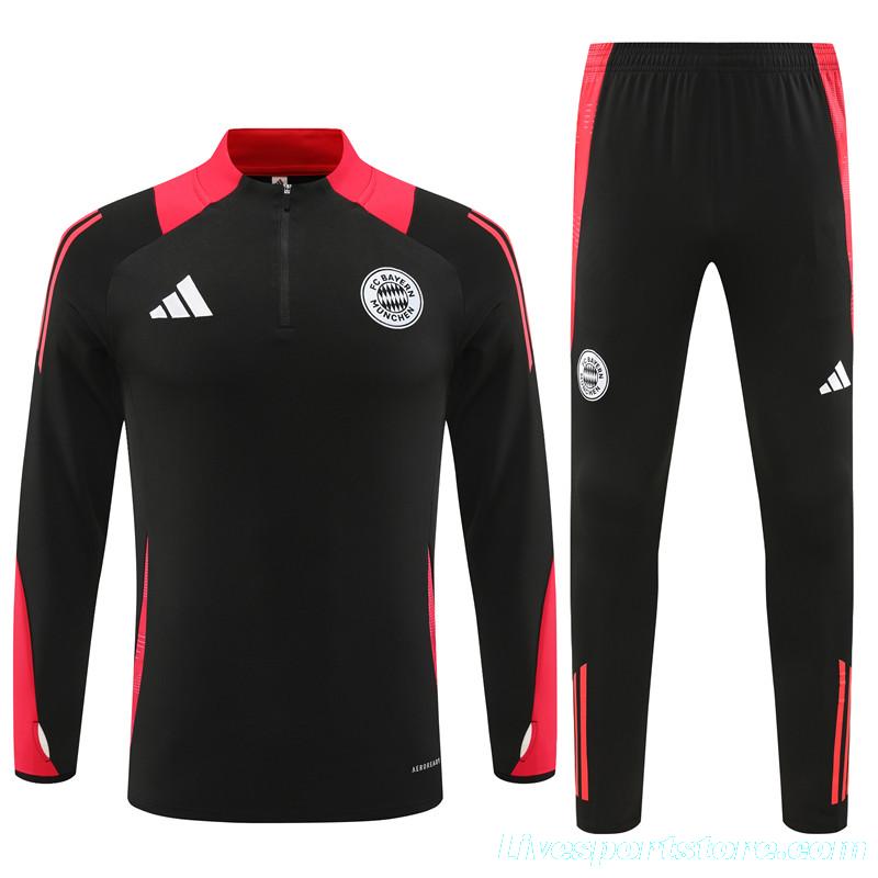 24/25 Bayern Munich Black Half Zipper Jacket+Long Pants