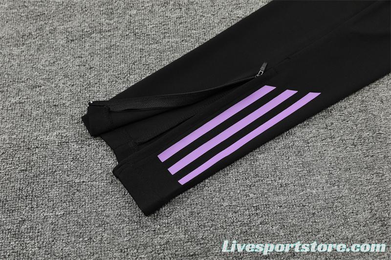 2024 Germany Purple Half Zipper Jacket+Long Pants