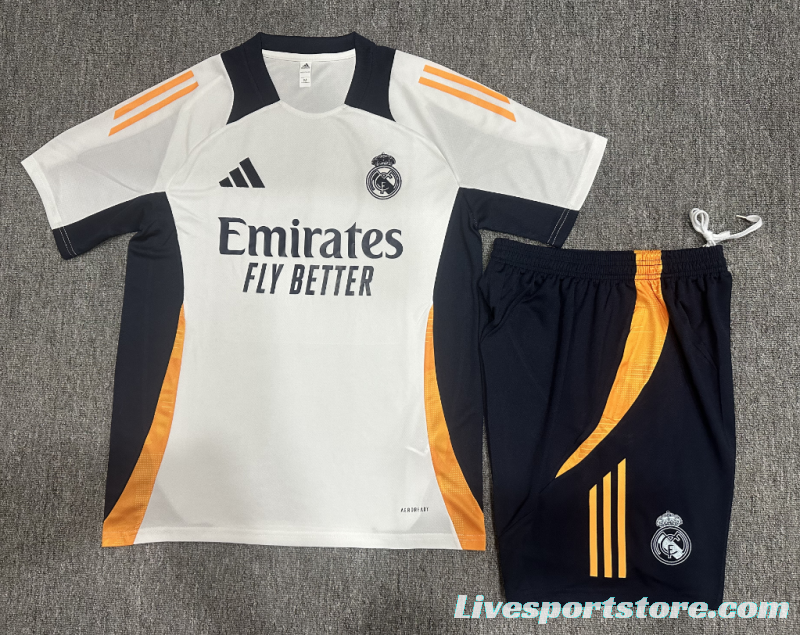 24/25 Kids Real Madrid White Short Sleeve Jersey+Shorts