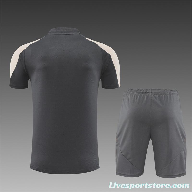 24/25 Real Madrid Black/Pink Short Sleeve Jersey+Shorts