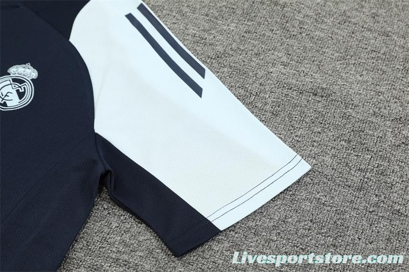 24/25 Real Madrid Navy White Short Sleeve Jersey+Shorts