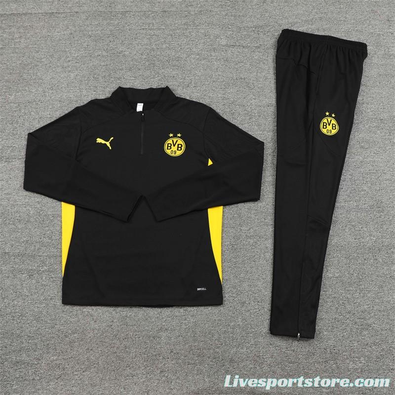 24/25 Borussia Dortmund Black Half Zipper Jacket+Long Pants