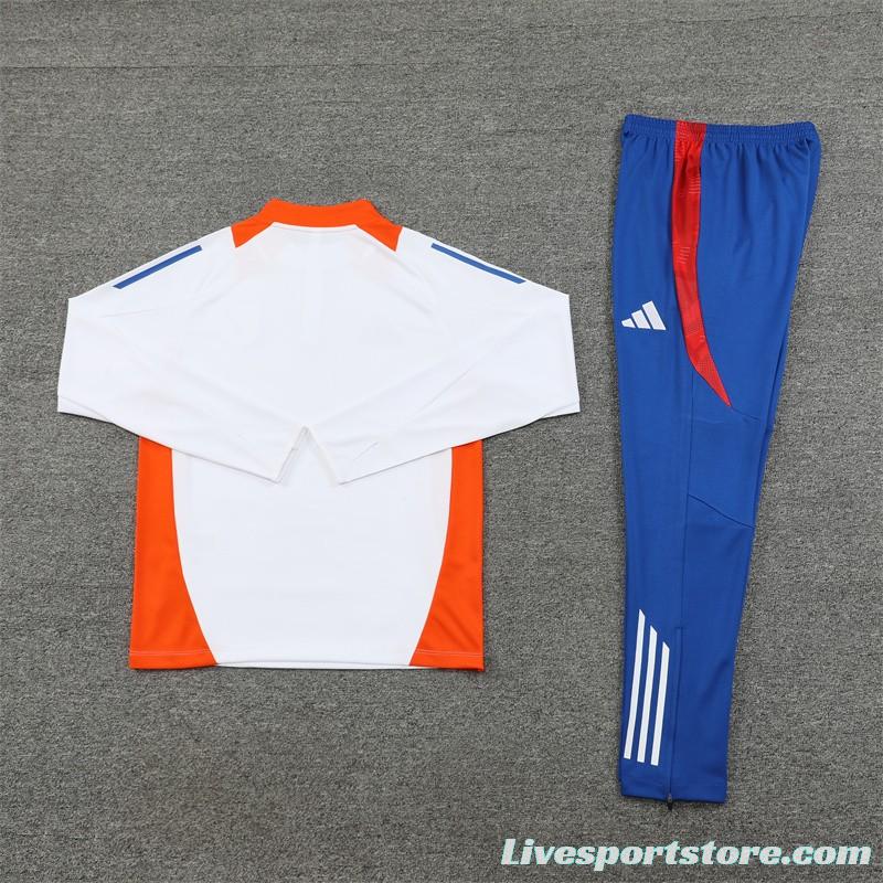 2024 Japan White Half Zipper Jacket+Long Pants