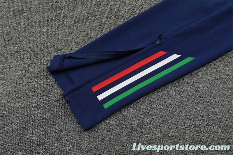 2024 Italy White Half Zipper Jacket+Long Pants