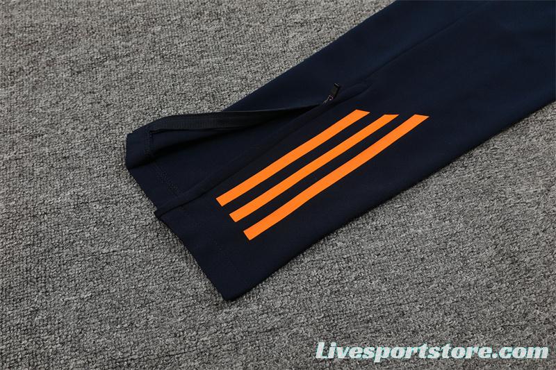 24/25 Real Madrid Light Blue/Orange Half Zipper Jacket+Long Pants