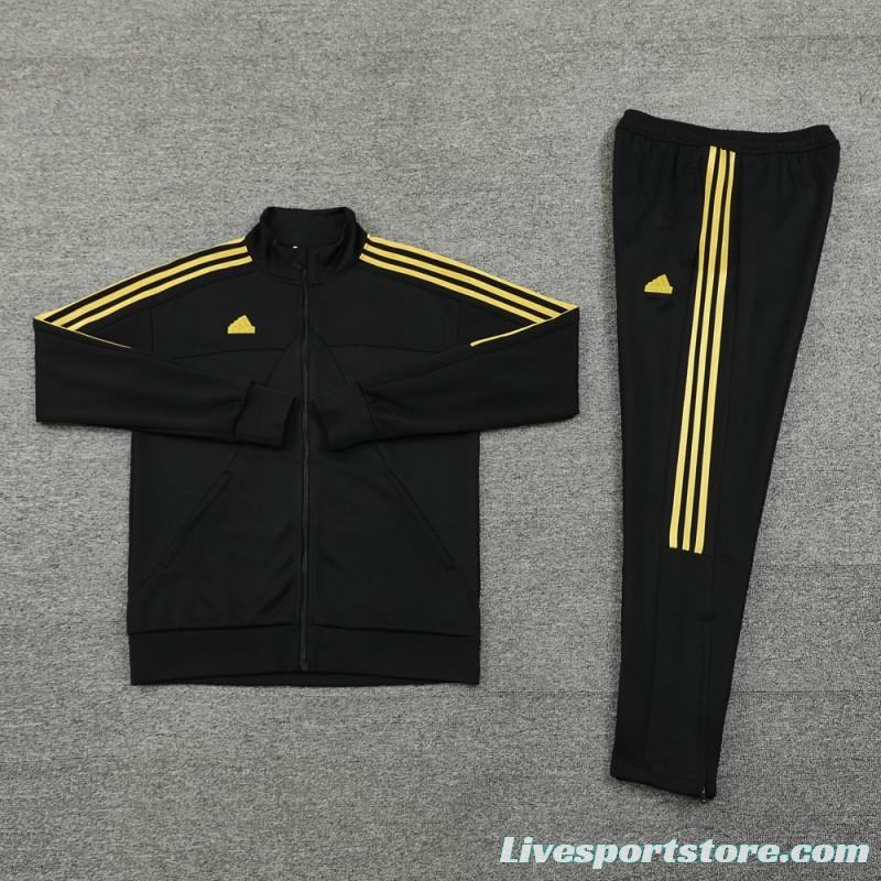 2024 Adidas Black Full Zipper Jacket +Long Pants