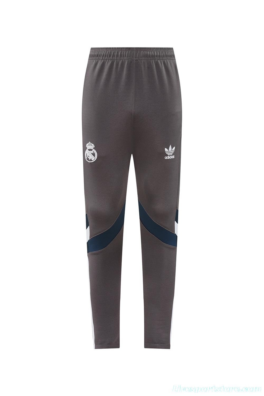 24/25 Real Madrid Grey Full Zipper Jacket +Long Pants