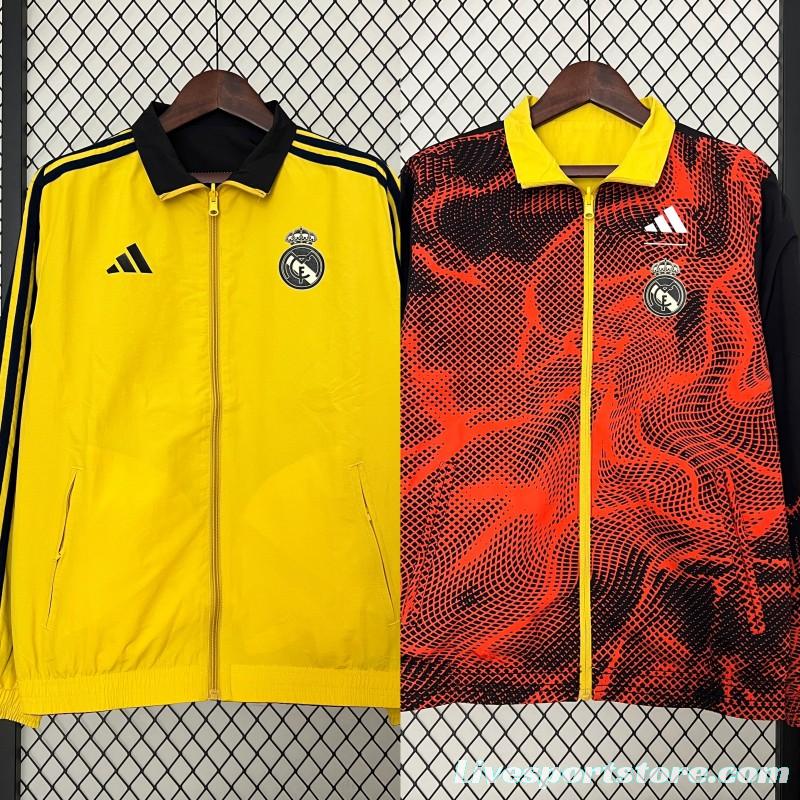 24/25 Real Madrid Yellow/Red Reversible Windbreaker