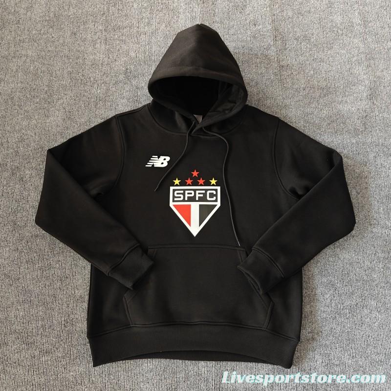 24/25 Sao Paulo Navy/Red/Black/Beige/Grey Hoodie WIth Black Badge