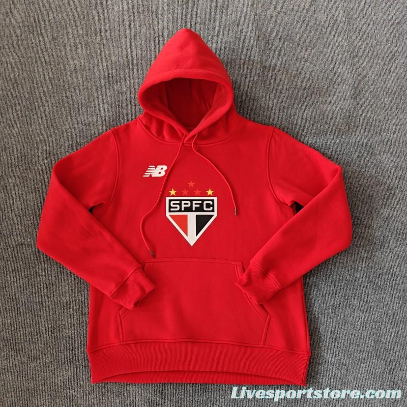 24/25 Sao Paulo Navy/Red/Black/Beige/Grey Hoodie WIth Black Badge