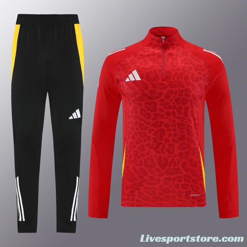 2024 Adidas Red Half Zipper Jacket+Long Pants