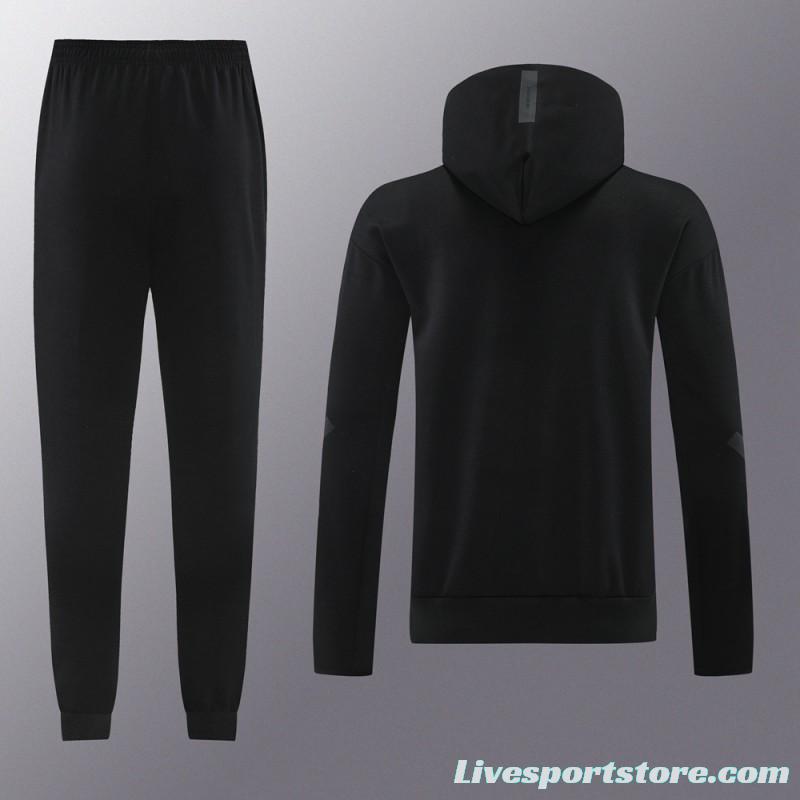 2024 Adidas Black Hoodie Full Zipper Jacket +Long Pants