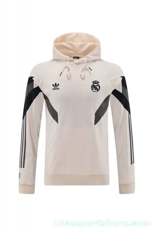 24/25 Real Madrid Light Yellow Hoodie Jacket +Long Pants