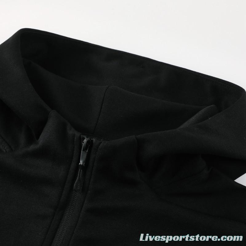 2024 Adidas Black Hoodie Full Zipper Jacket +Long Pants