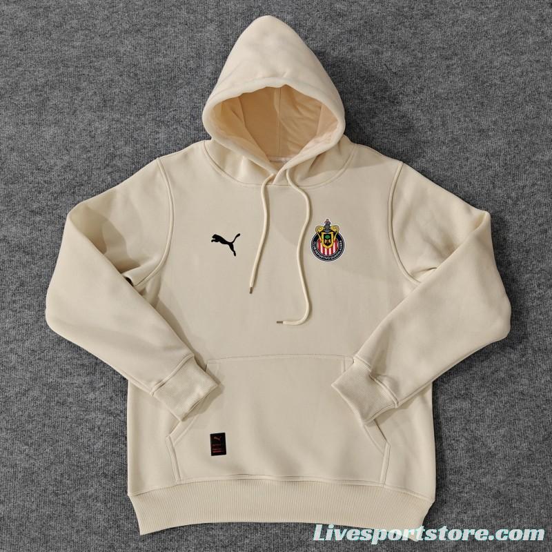 24/25 Chivas Guadalajara Navy/Red/Black/Beige/Grey Hoodie WIth Black Badge