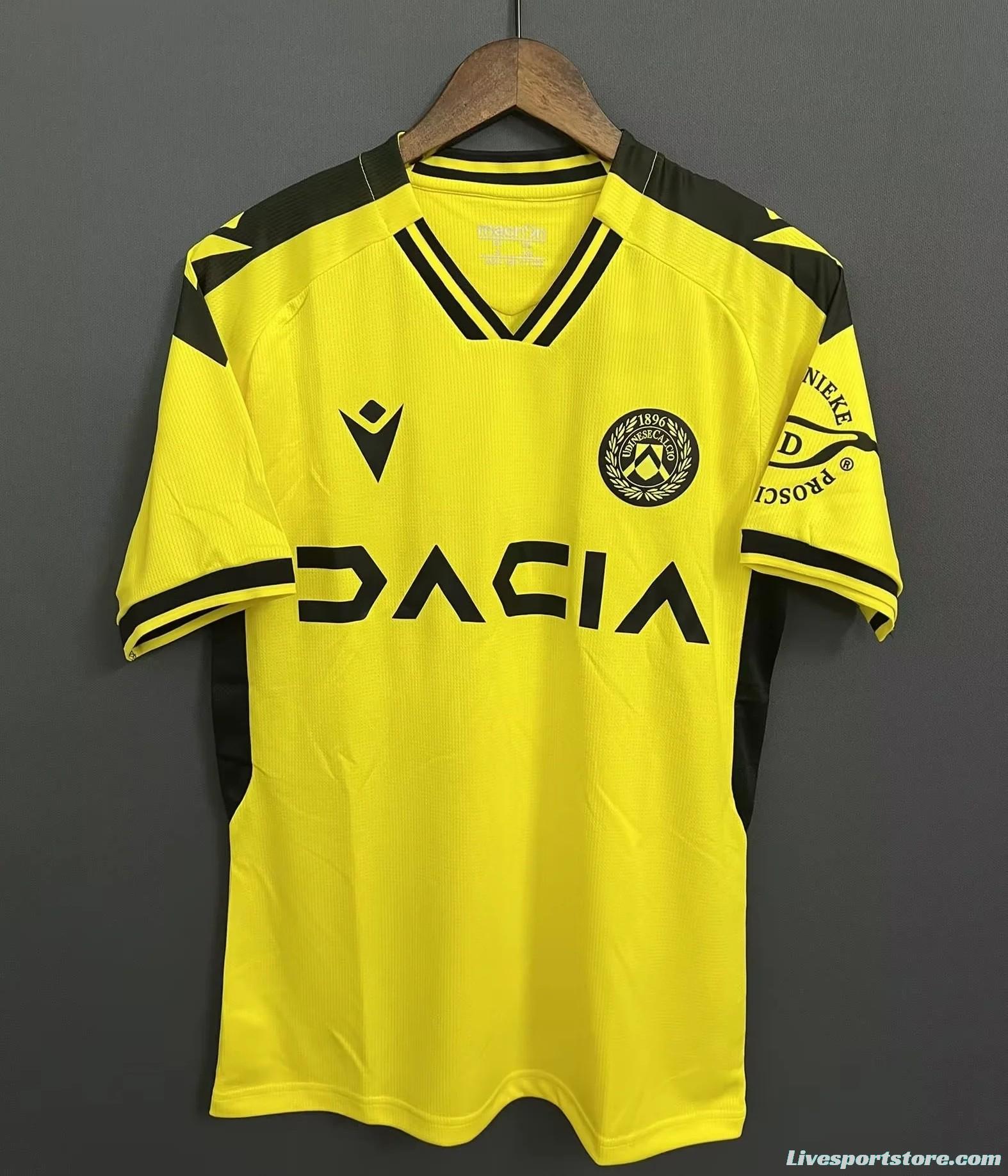 22/23 Udinese Away Yellow Jersey