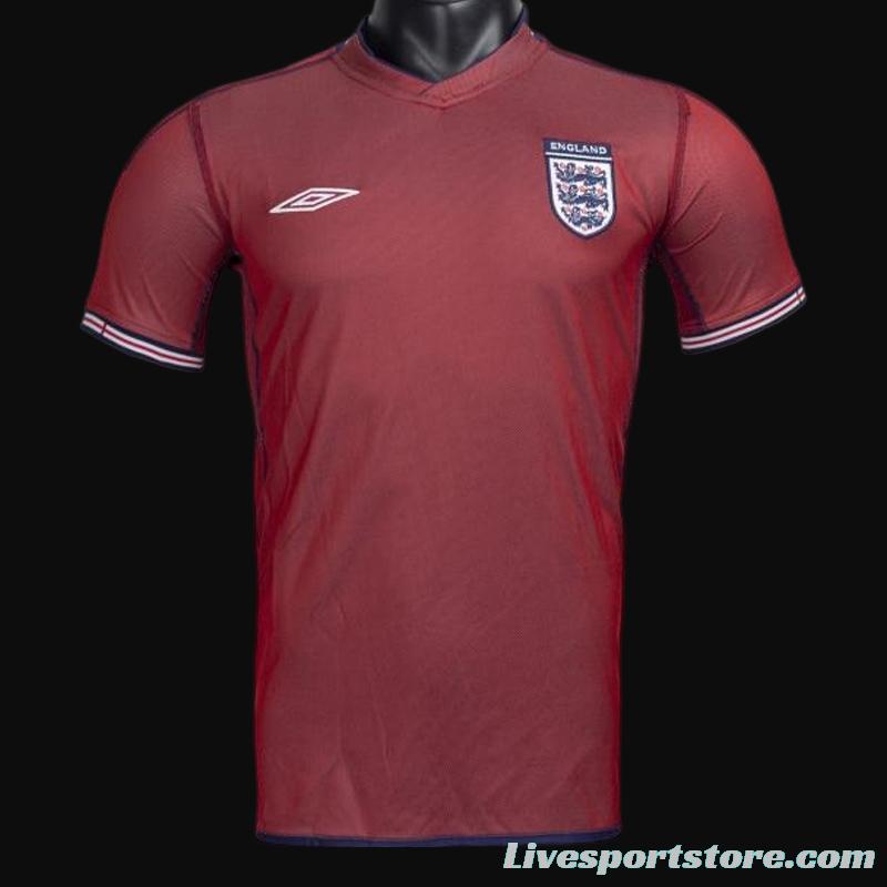 Retro 2002 England Away Reversible (Red/Navy) Soccer Jersey